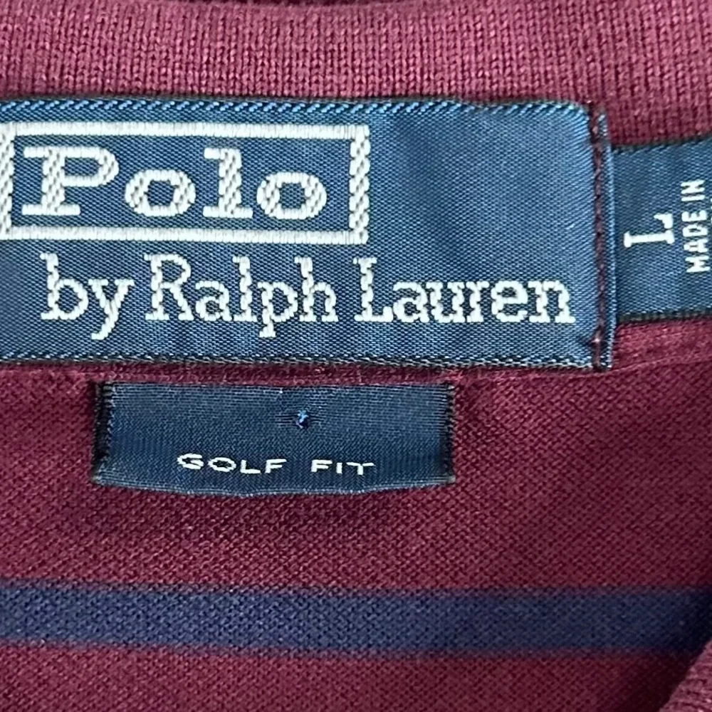Polo Ralph Lauren Golf Fit Striped Pima Cotton Burgundy Mens‎ Large